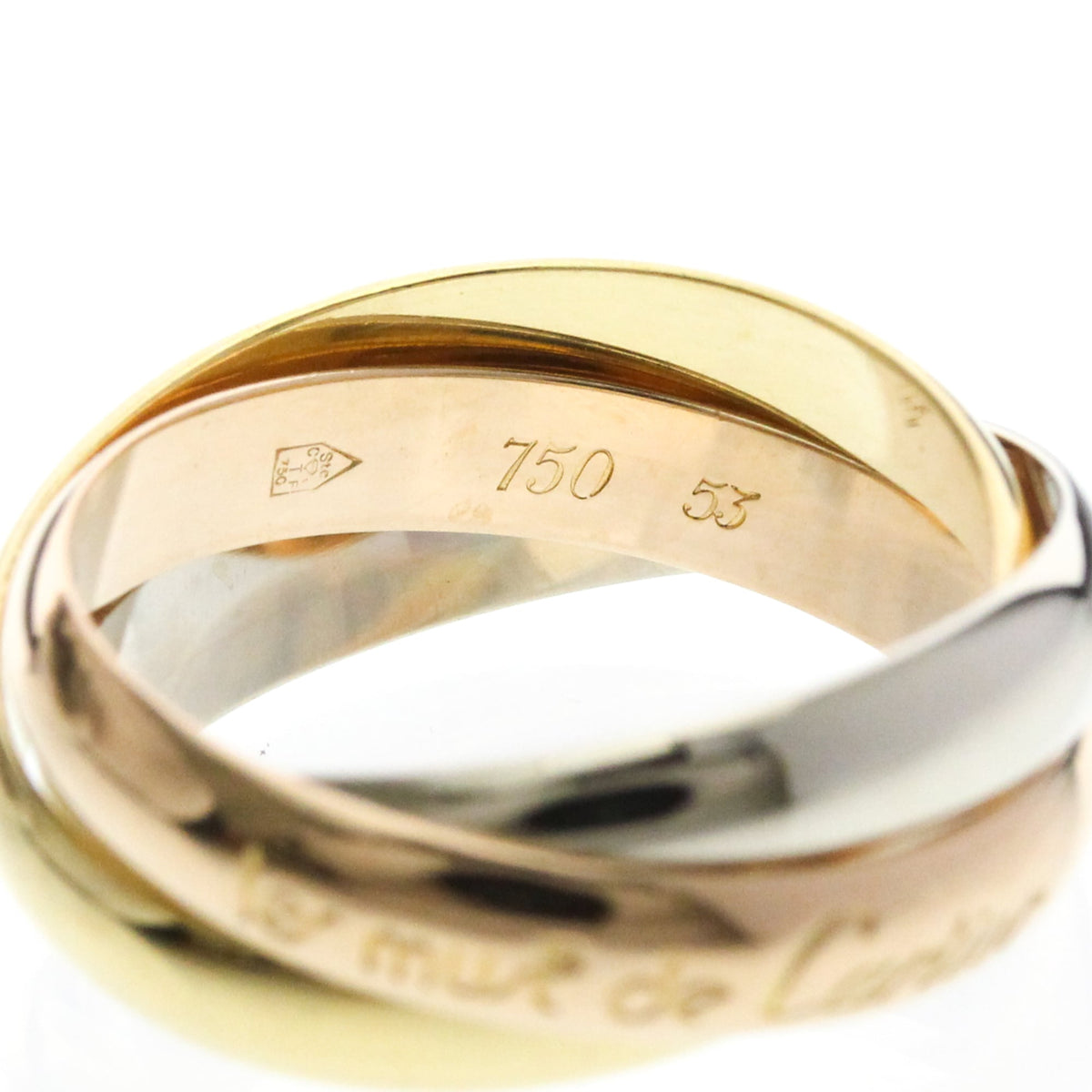 PRE-OWNED Cartier Trinity · Tri-Gold Size 6.25