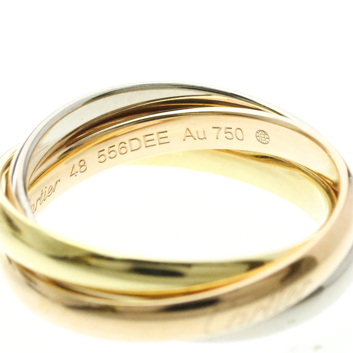 PRE-OWNED Cartier Trinity · Tri-Gold Size 4.5