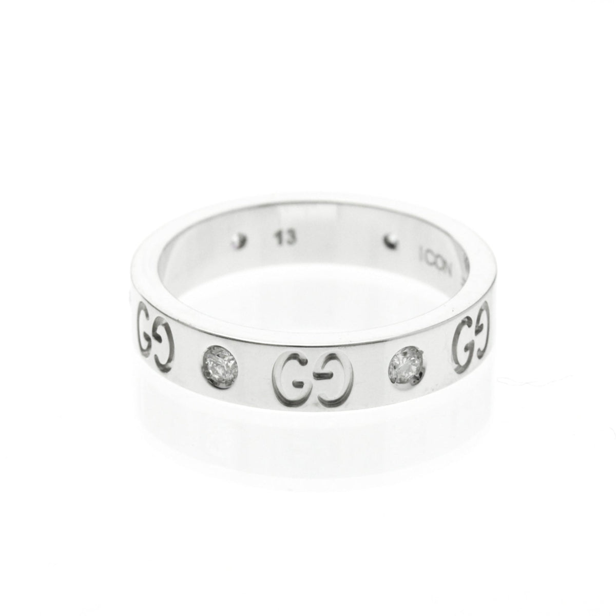 PRE-OWNED Gucci Icon · Diamond · 18K White Gold Size 6.5