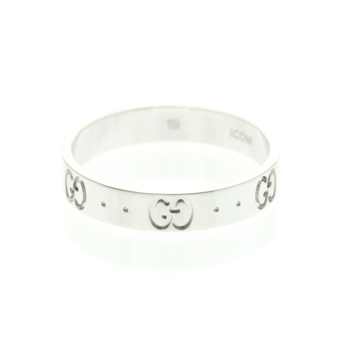 PRE-OWNED Gucci Icon · 18K White Gold Size 8.75