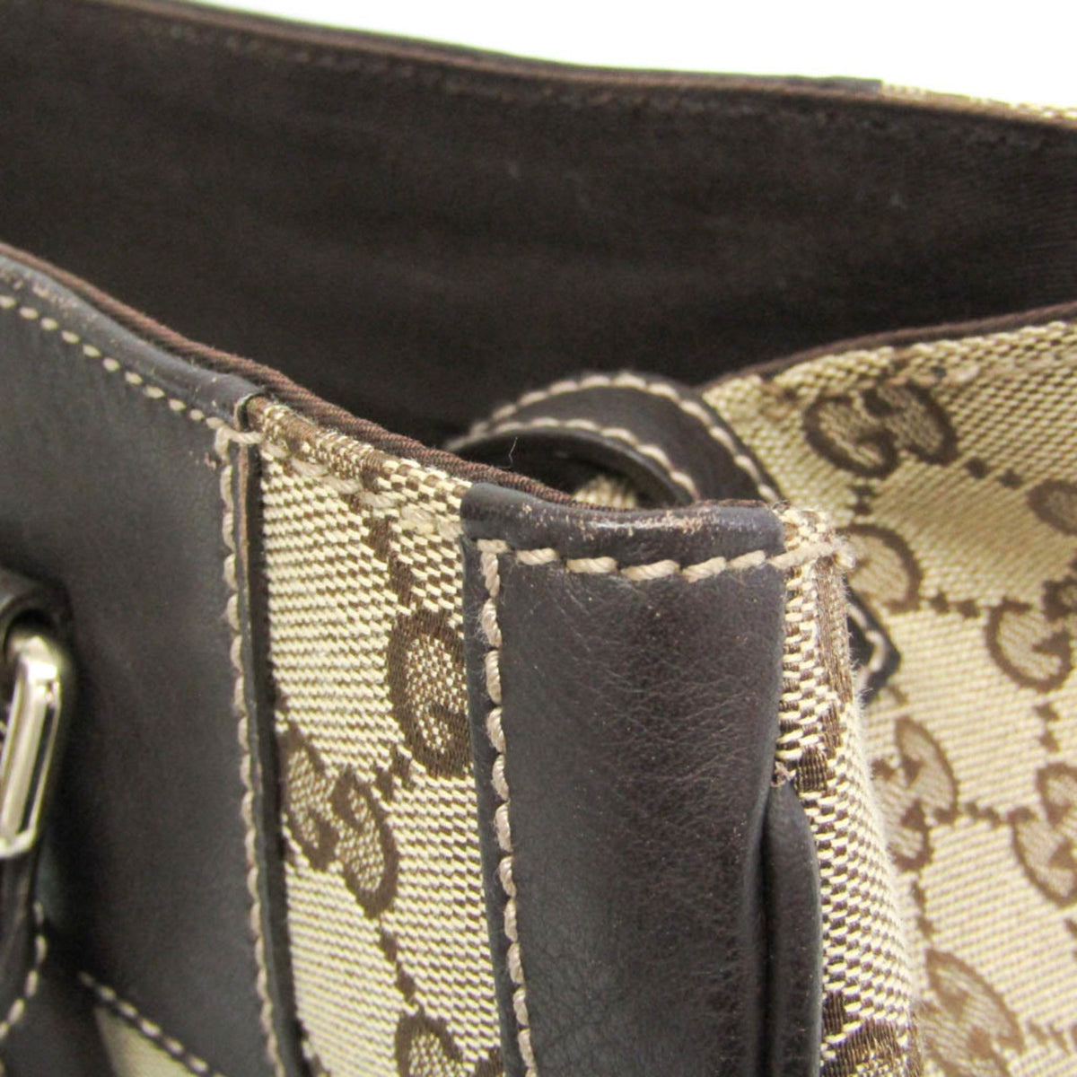 PRE-OWNED Gucci GG Canvas · Leather Handbag