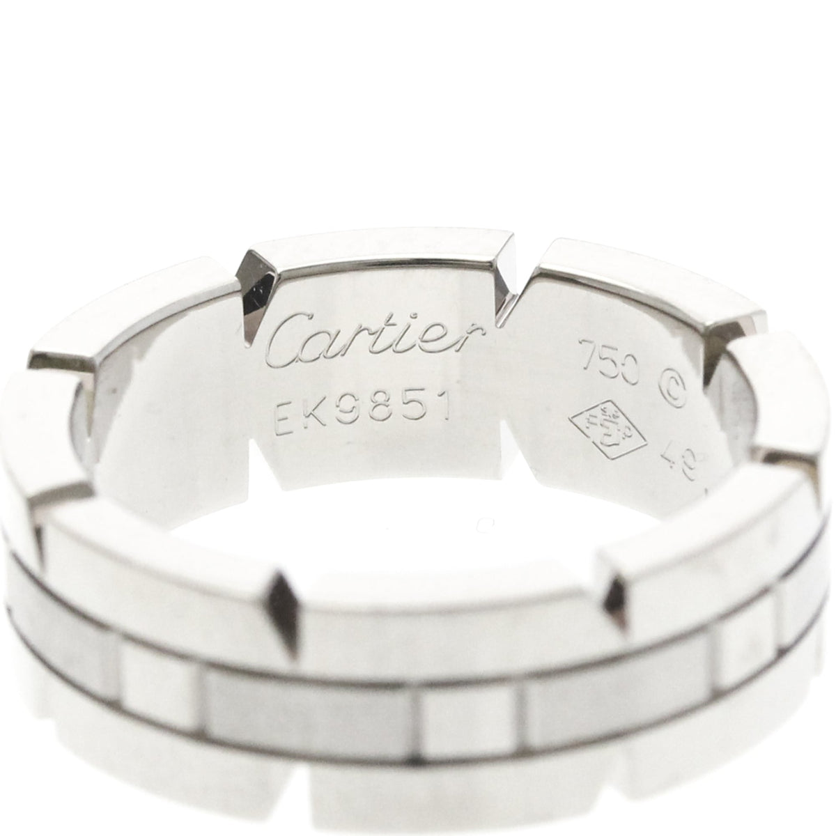 PRE-OWNED Cartier Tank Française · 18K White Gold Size 4.75