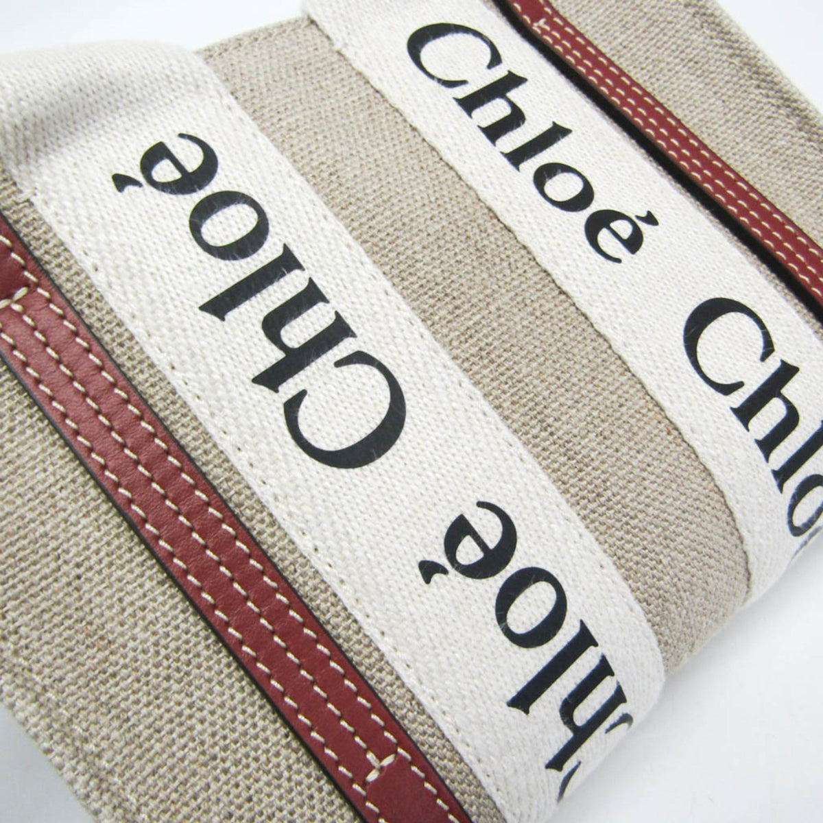 PRE-OWNED Chloé Woody Mini · Linen & Leather