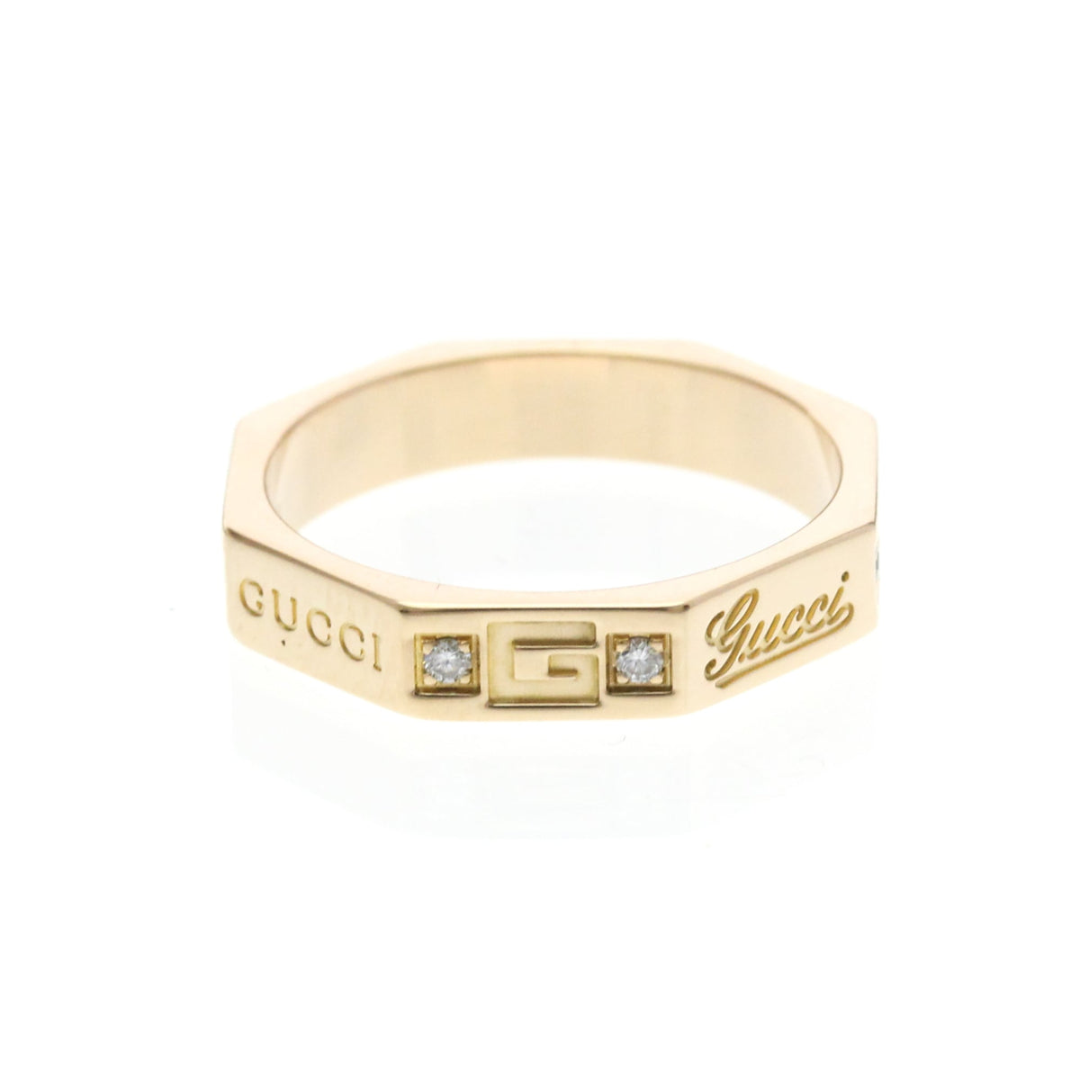 PRE-OWNED Gucci Octagonal · Diamond · Rose Gold Size 4.5
