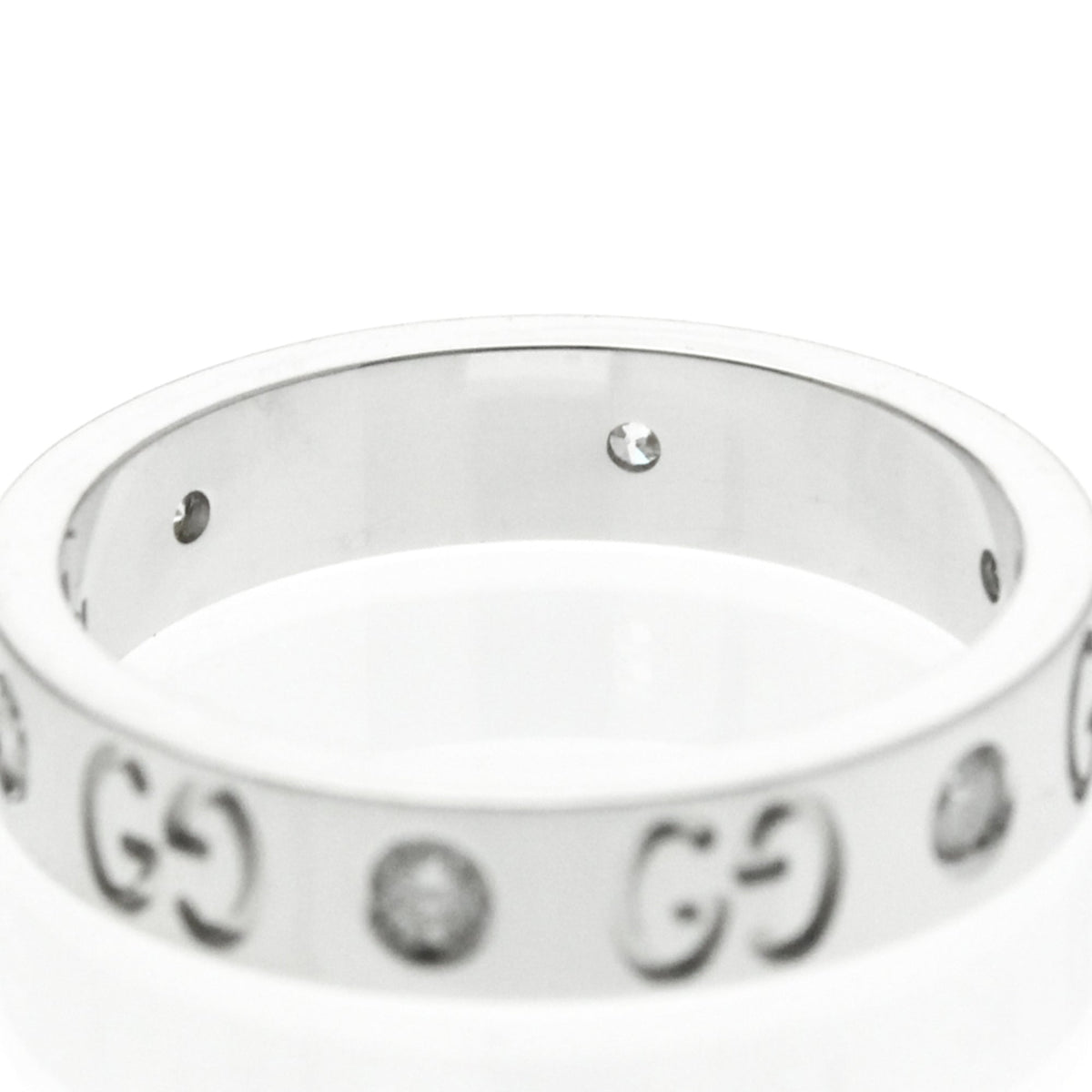 PRE-OWNED Gucci Icon · Diamond · 18K White Gold Size 6.5