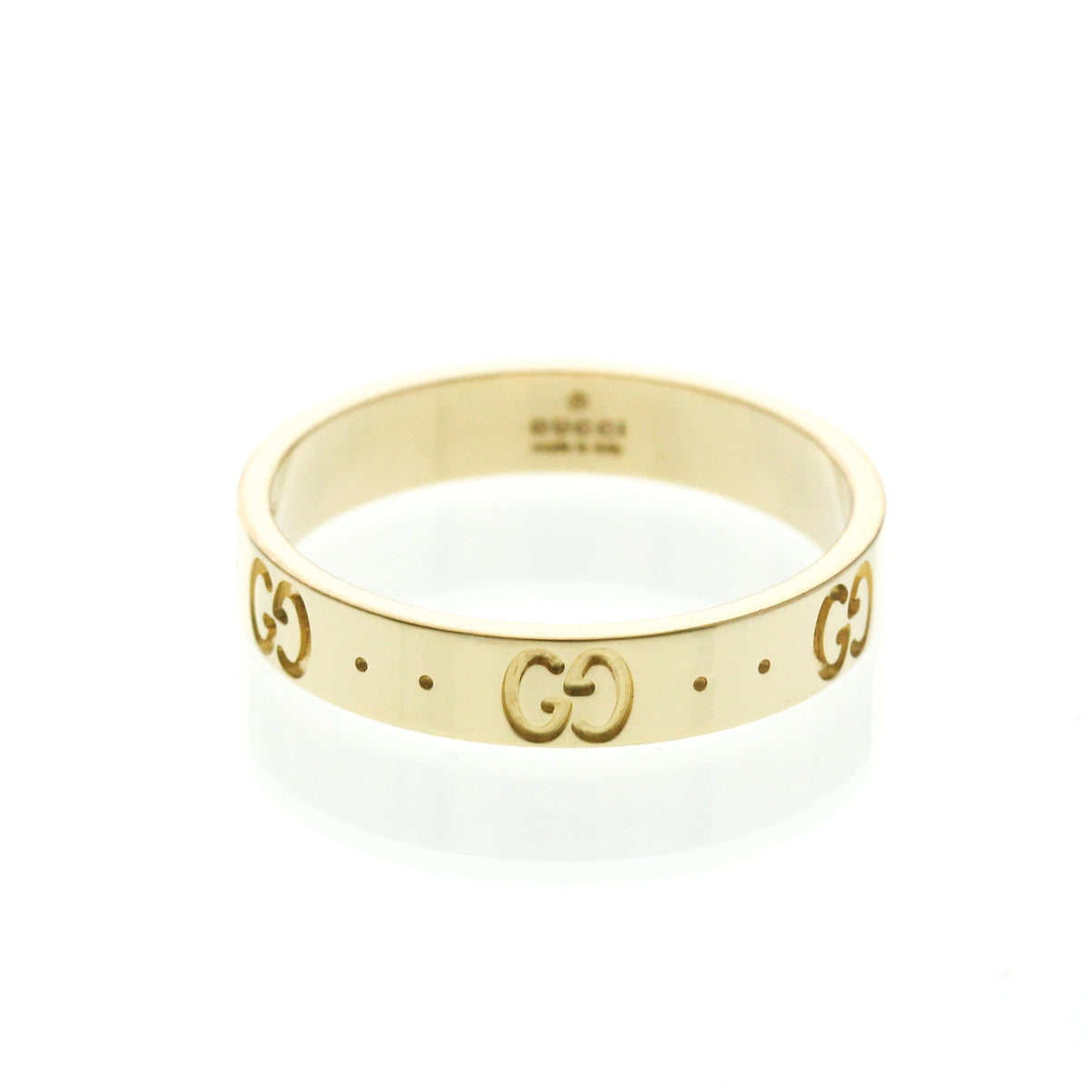 PRE-OWNED Gucci Icon · 18K Yellow Gold Size 8.75