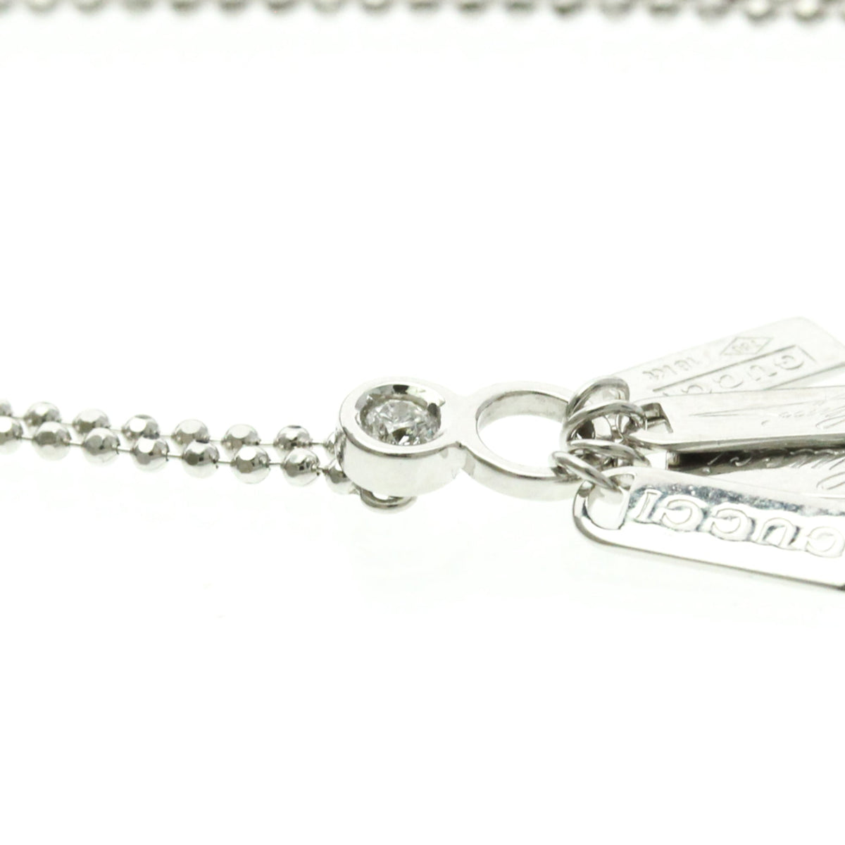 PRE-OWNED Gucci Diamond Tag · 18K White Gold