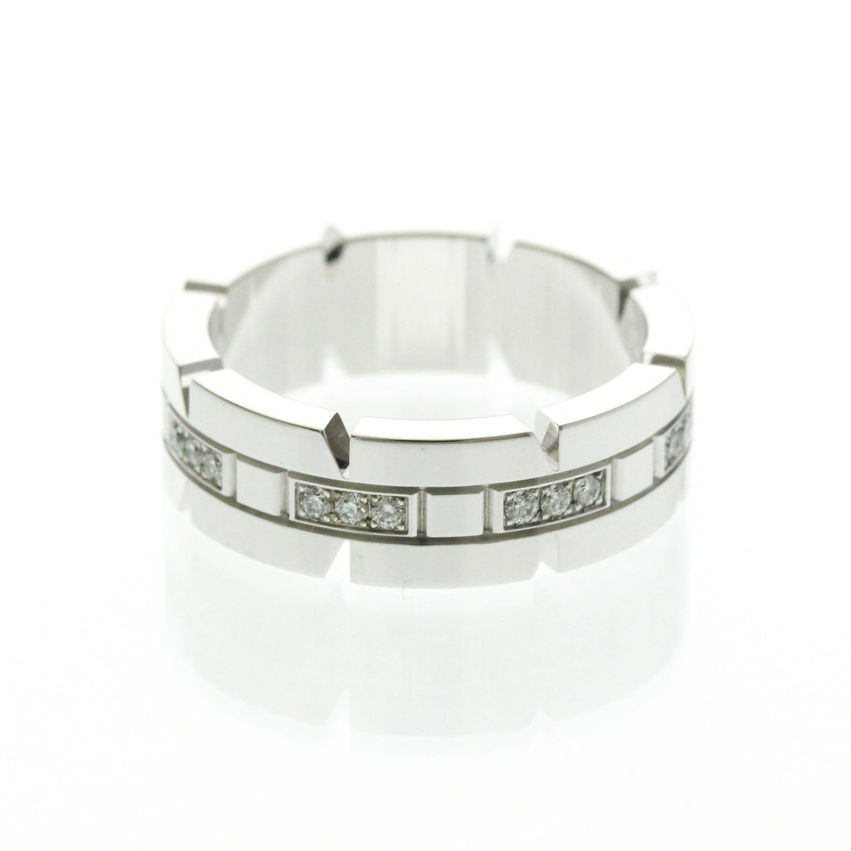PRE-OWNED Cartier Tank Française · 18K White Gold · Diamond Size 5.25