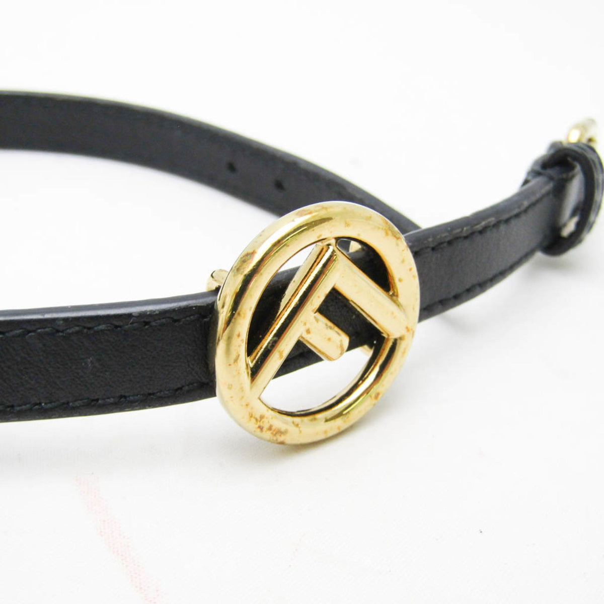 PRE-OWNED Fendi F Is · Leather Charm Bracelet