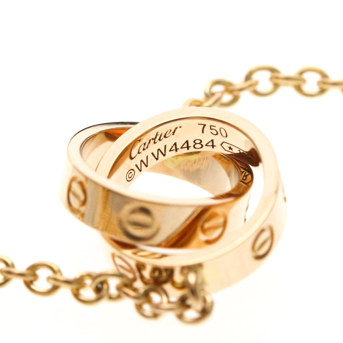 PRE-OWNED Cartier Baby Love Necklace · Rose Gold