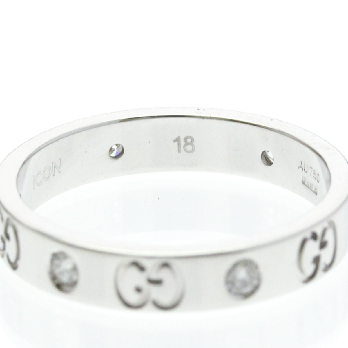 PRE-OWNED Gucci Icon · Diamond · 18K Yellow Gold Size 8