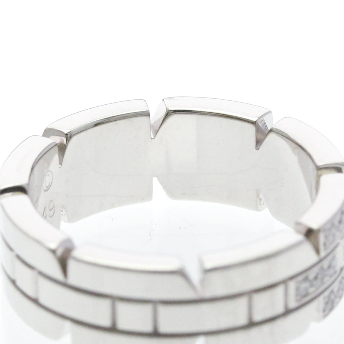 PRE-OWNED Cartier Tank Française · Diamond · White Gold Size 4.75