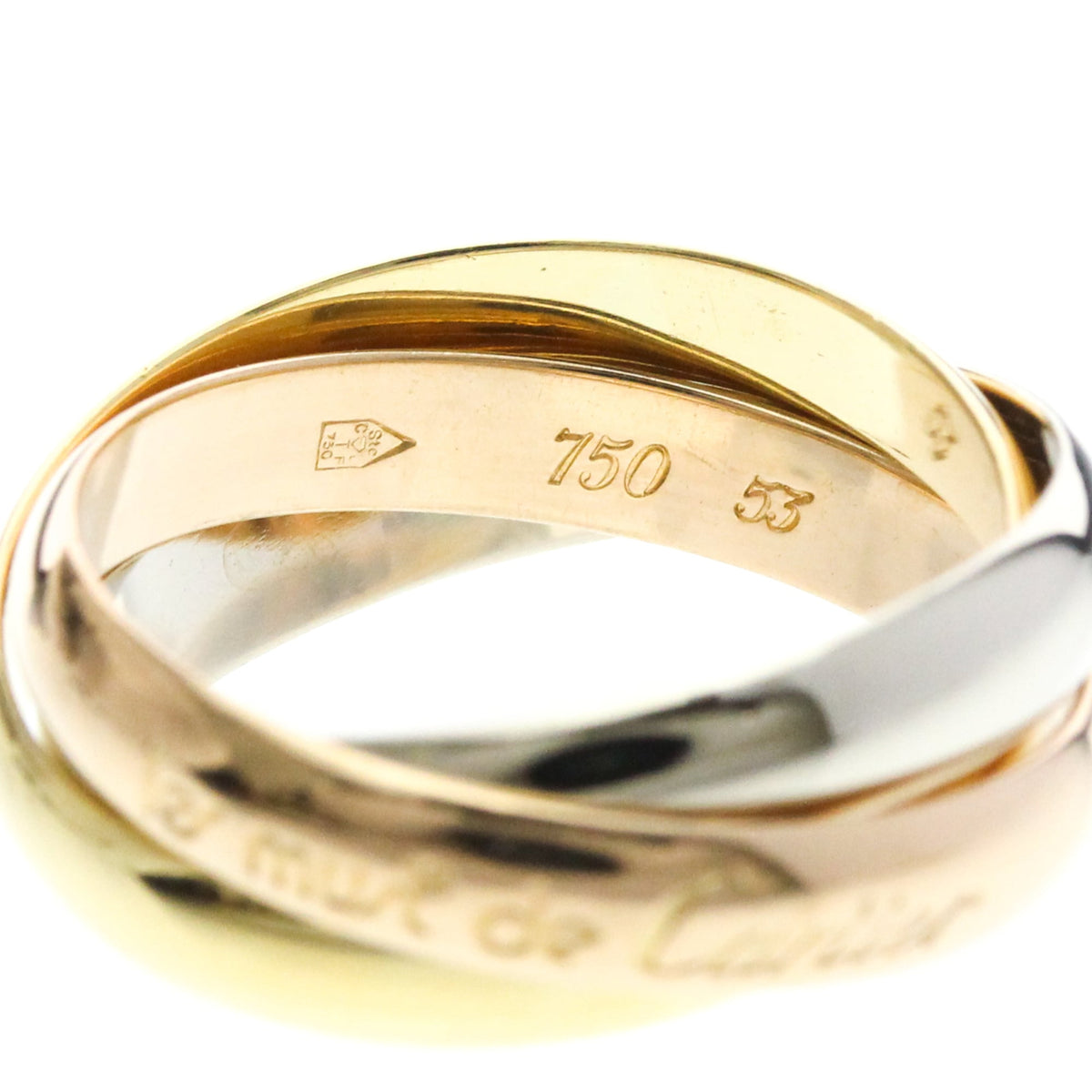 PRE-OWNED Cartier Trinity · Tri-Gold Size 6.25