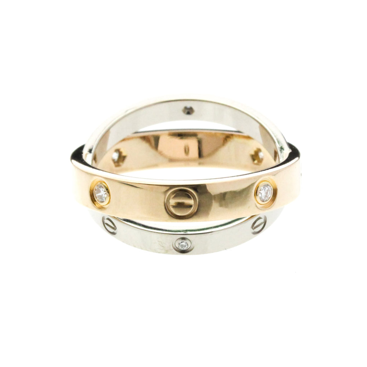 PRE-OWNED Cartier Be Love · Half Diamond · Two-Tone Gold