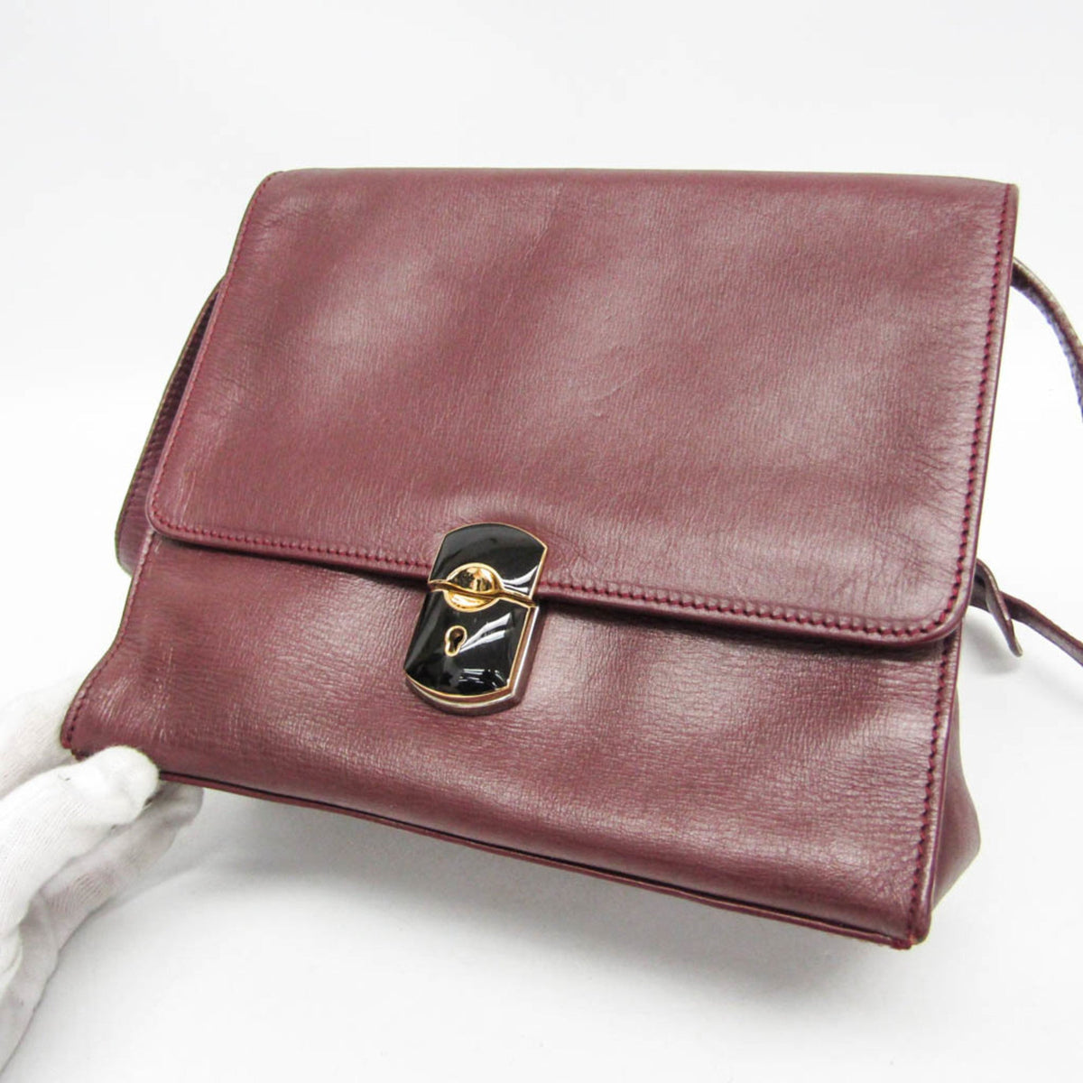 PRE-OWNED Balenciaga · Leather Shoulder Bag · Bordeaux