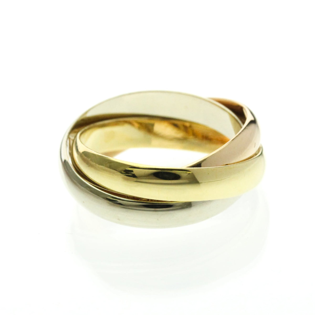 PRE-OWNED Cartier Trinity · Tri-Gold Band Ring Size 6