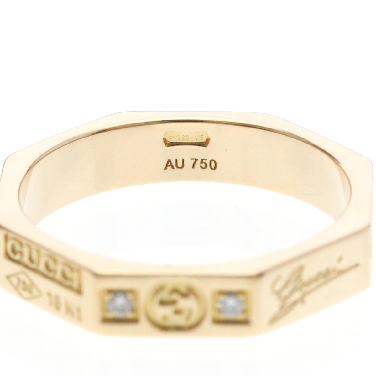 PRE-OWNED Gucci Octagonal · Diamond · Rose Gold Size 4.5