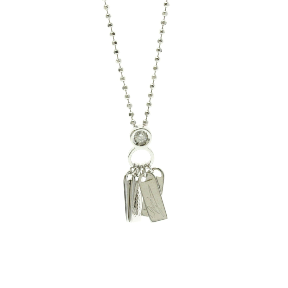 PRE-OWNED Gucci Diamond Tag · 18K White Gold