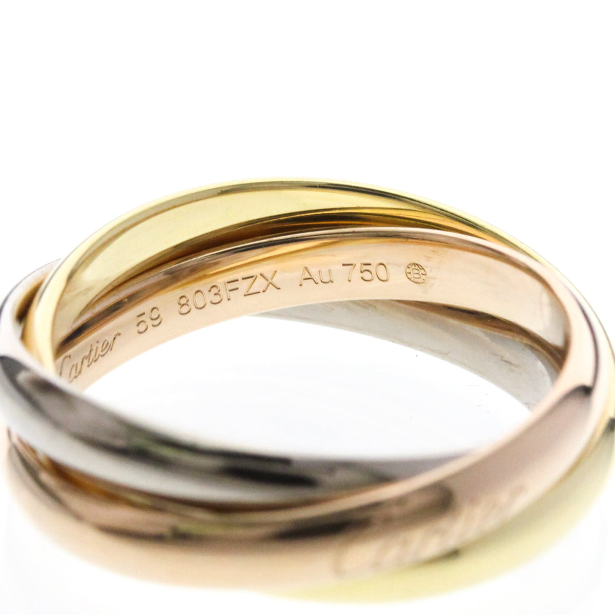 PRE-OWNED Cartier Trinity · Tri-Gold Size 8.75