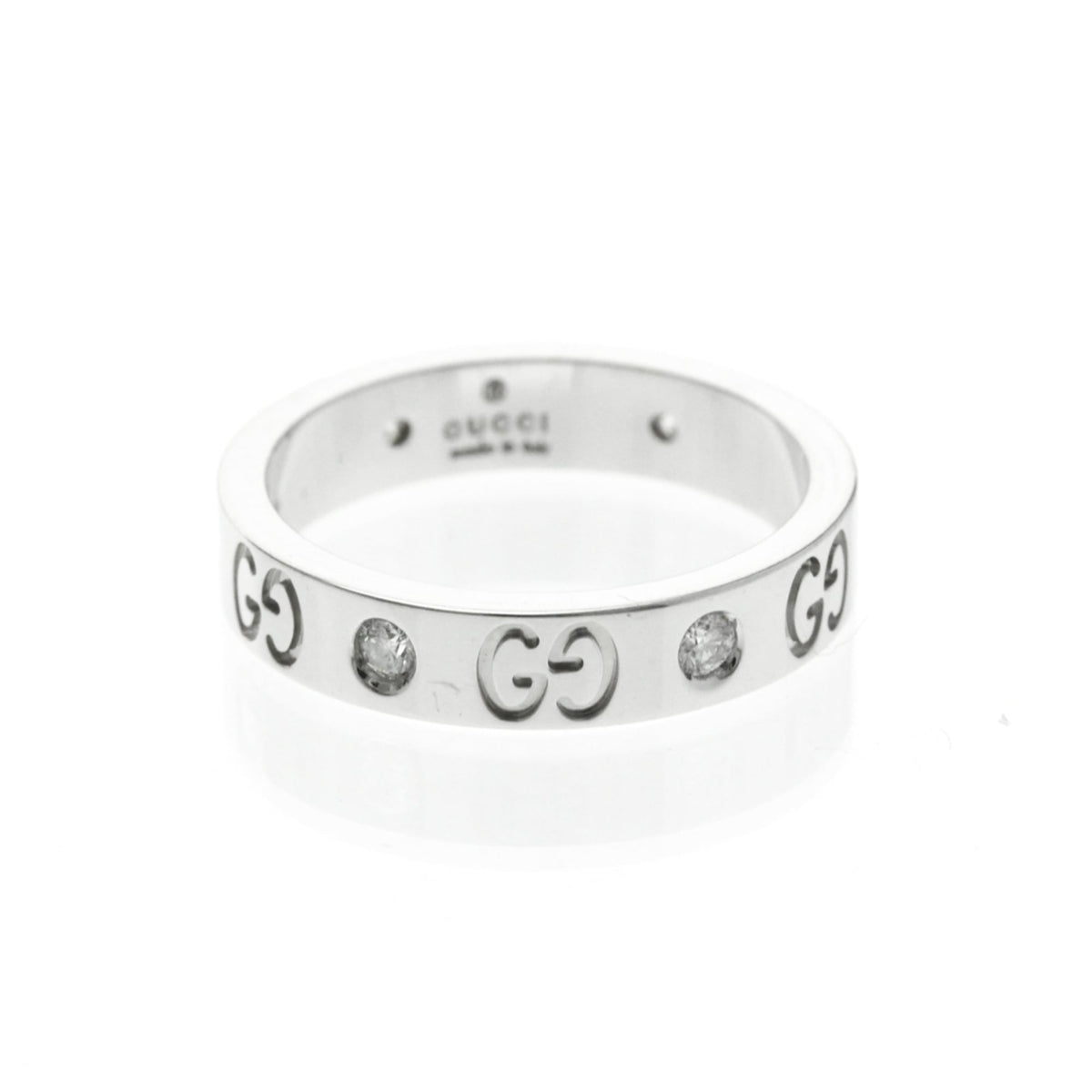 PRE-OWNED Gucci Icon · Diamond · 18K White Gold Size 6.5