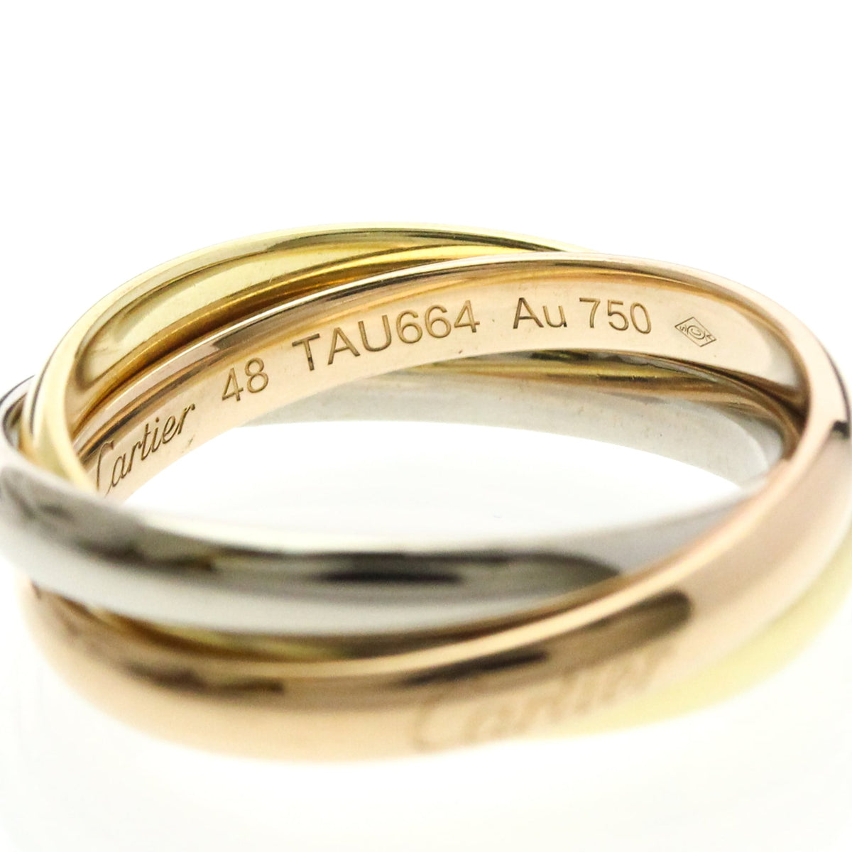 PRE-OWNED Cartier Trinity · Tri-Gold Size 4.5