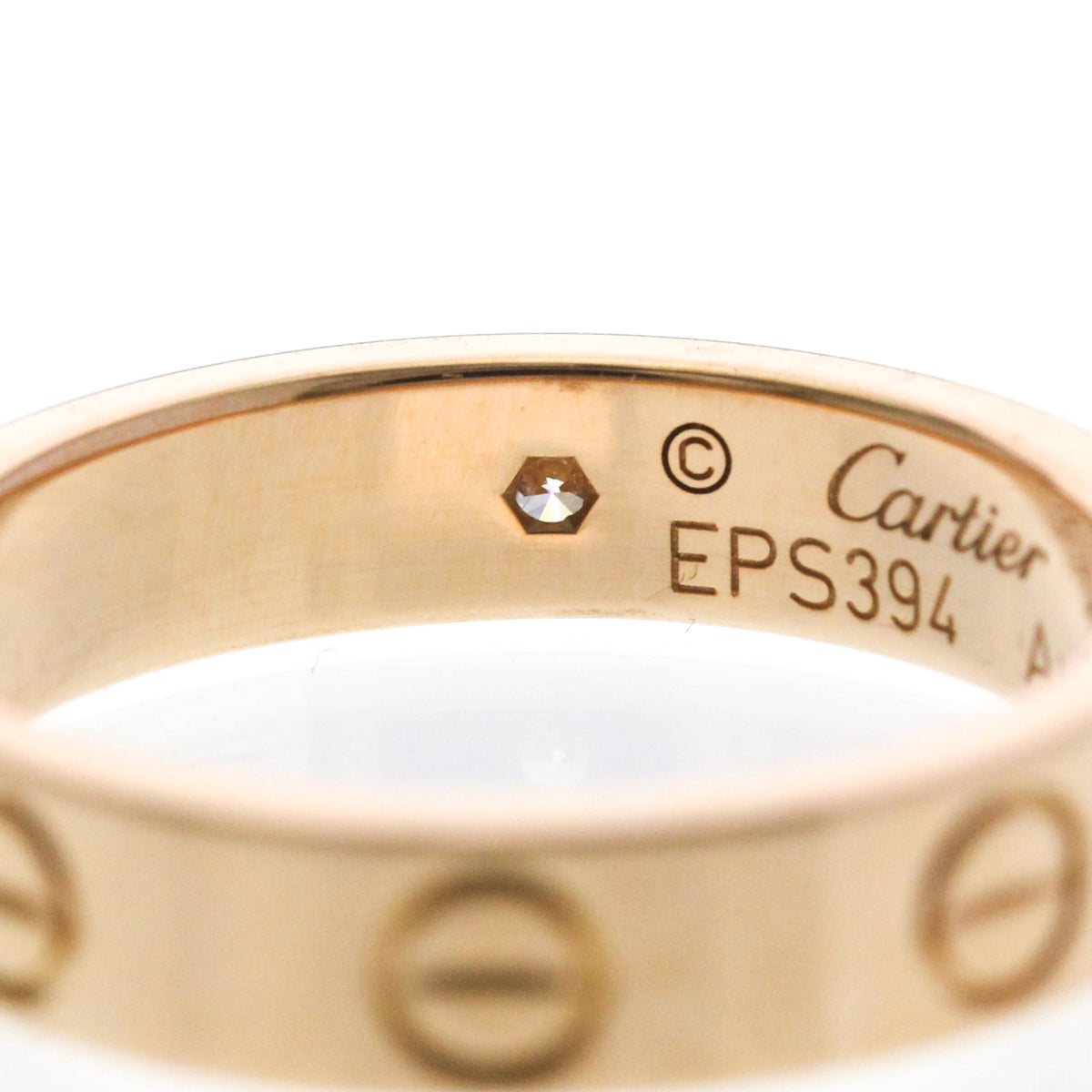 PRE-OWNED Cartier Mini Love · Rose Gold · Diamond Size 4.5
