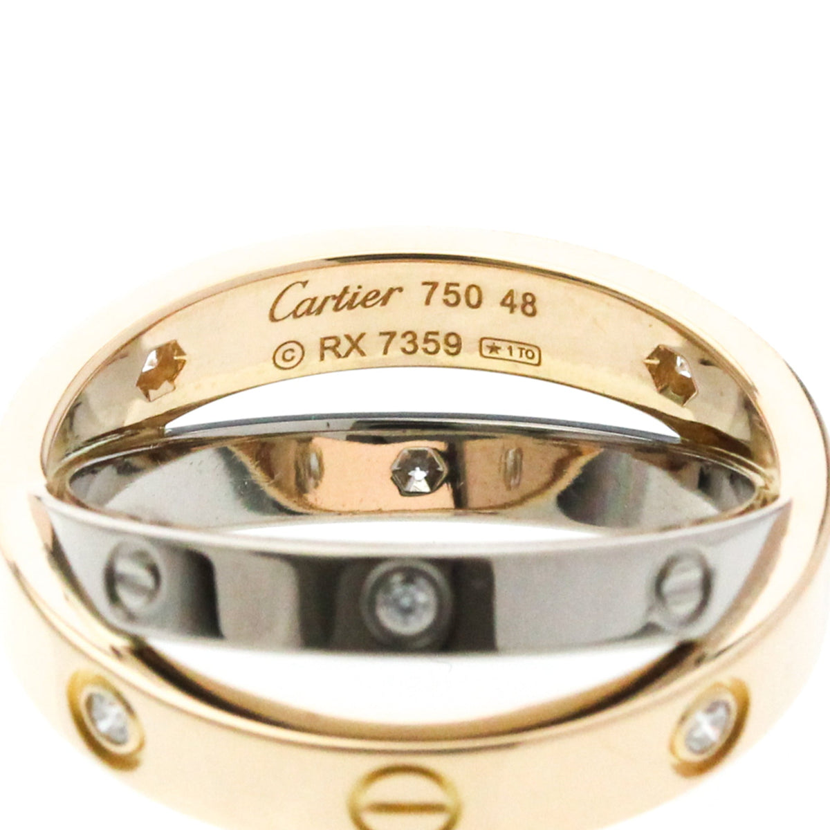 PRE-OWNED Cartier Be Love · Half Diamond · Two-Tone Gold