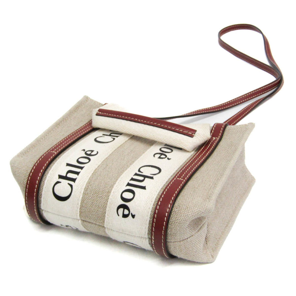 PRE-OWNED Chloé Woody Mini · Canvas & Leather