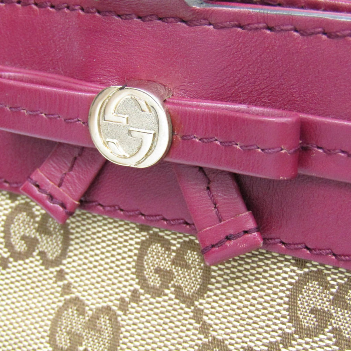 PRE-OWNED Gucci GG Canvas Mayfair · Ribbon Detail