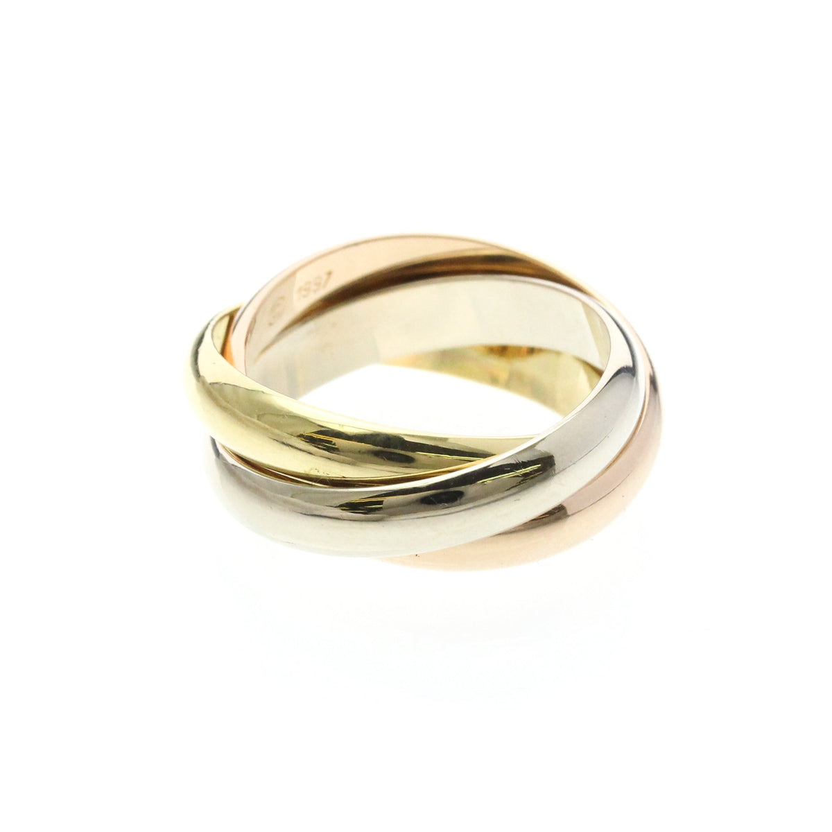 PRE-OWNED Cartier Trinity · Tri-Gold Size 6.75