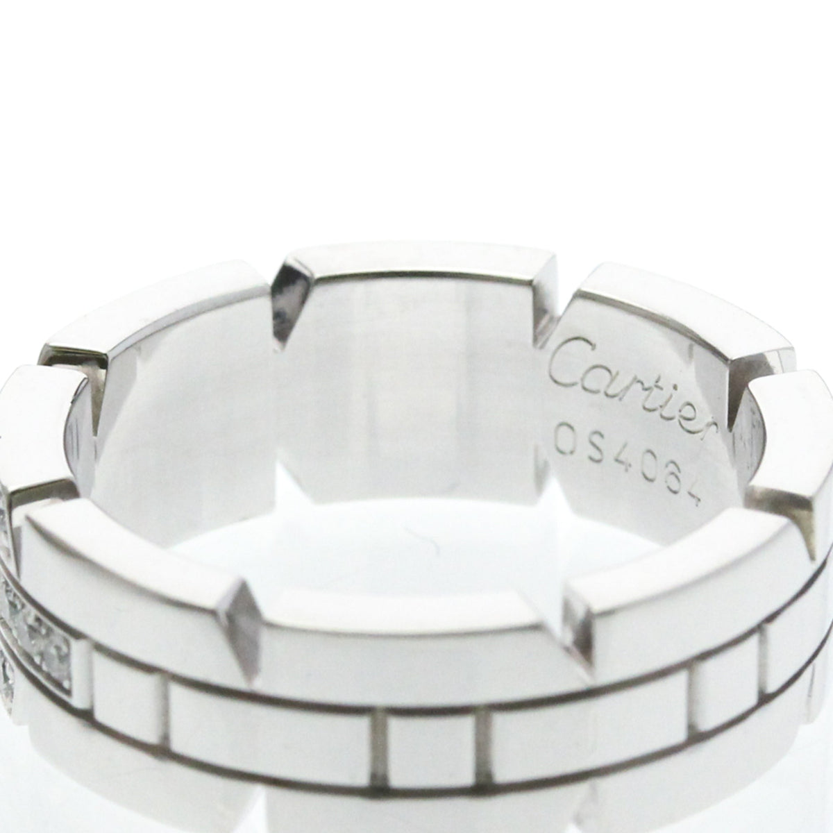 PRE-OWNED Cartier Tank Française · 18K White Gold Size 4.75