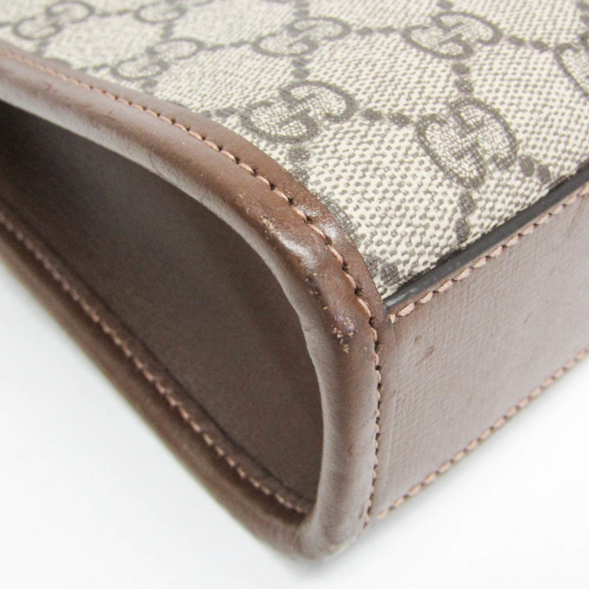 PRE-OWNED Gucci Interlocking G · GG Supreme · Leather