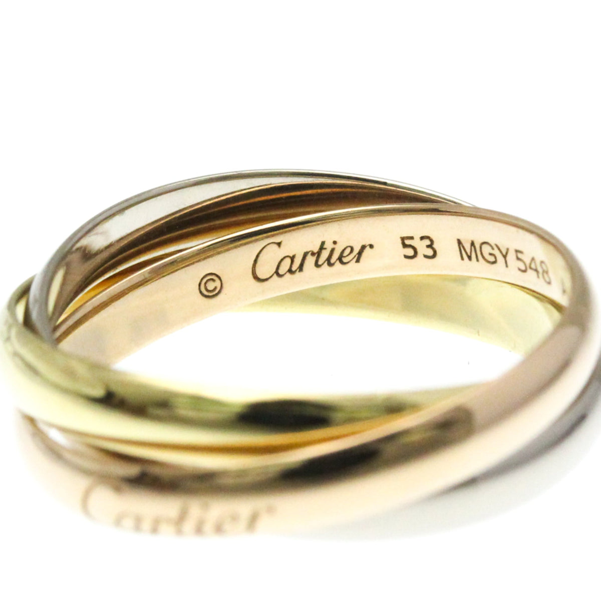PRE-OWNED Cartier Trinity · Tri-Gold Size 6.25