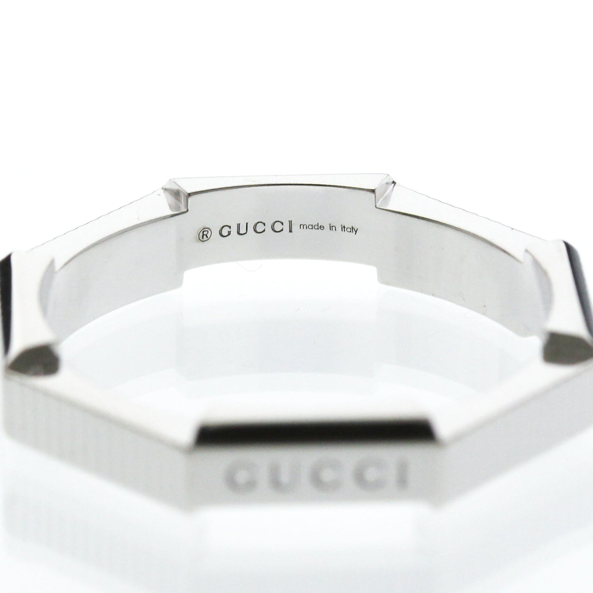 PRE-OWNED Gucci Link to Love · 18K White Gold Size 8.25
