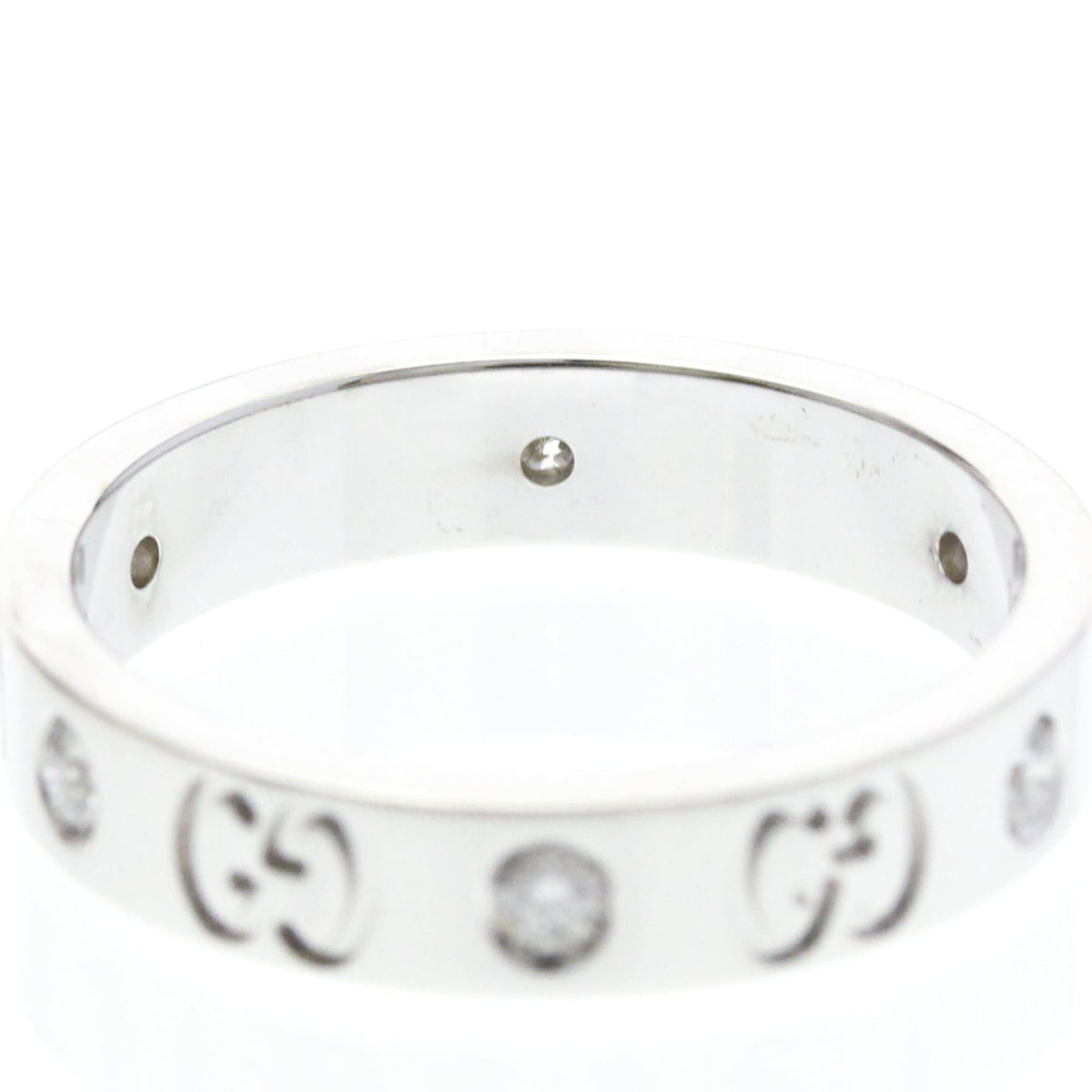 PRE-OWNED Gucci Icon · Diamond · 18K White Gold Size 6.5