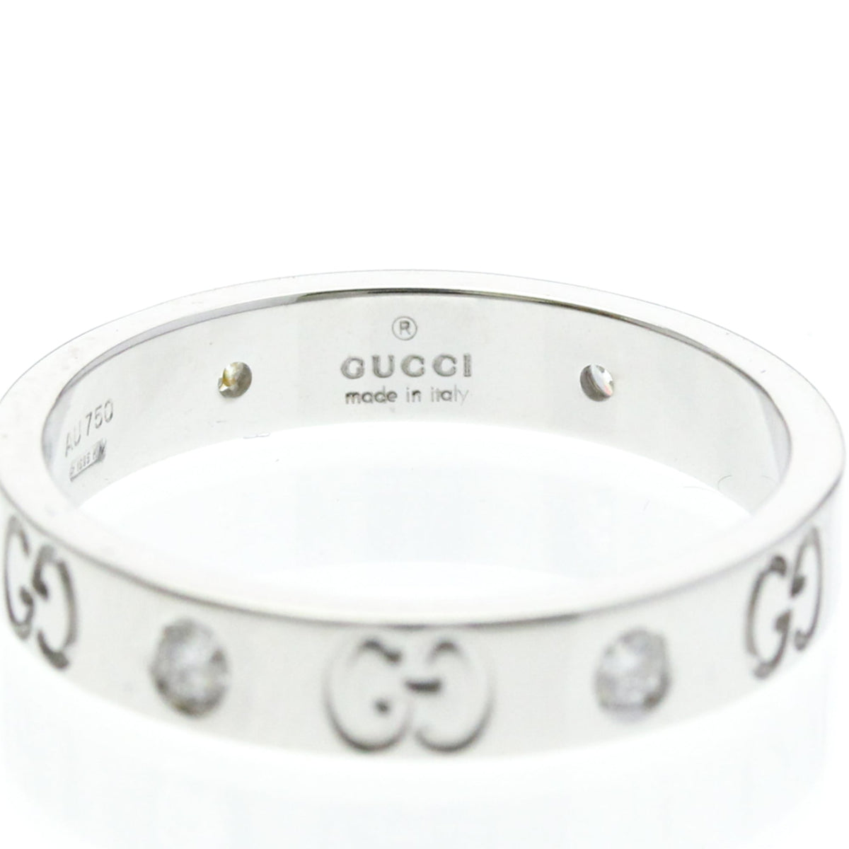 PRE-OWNED Gucci Icon · Diamond · 18K Yellow Gold Size 8