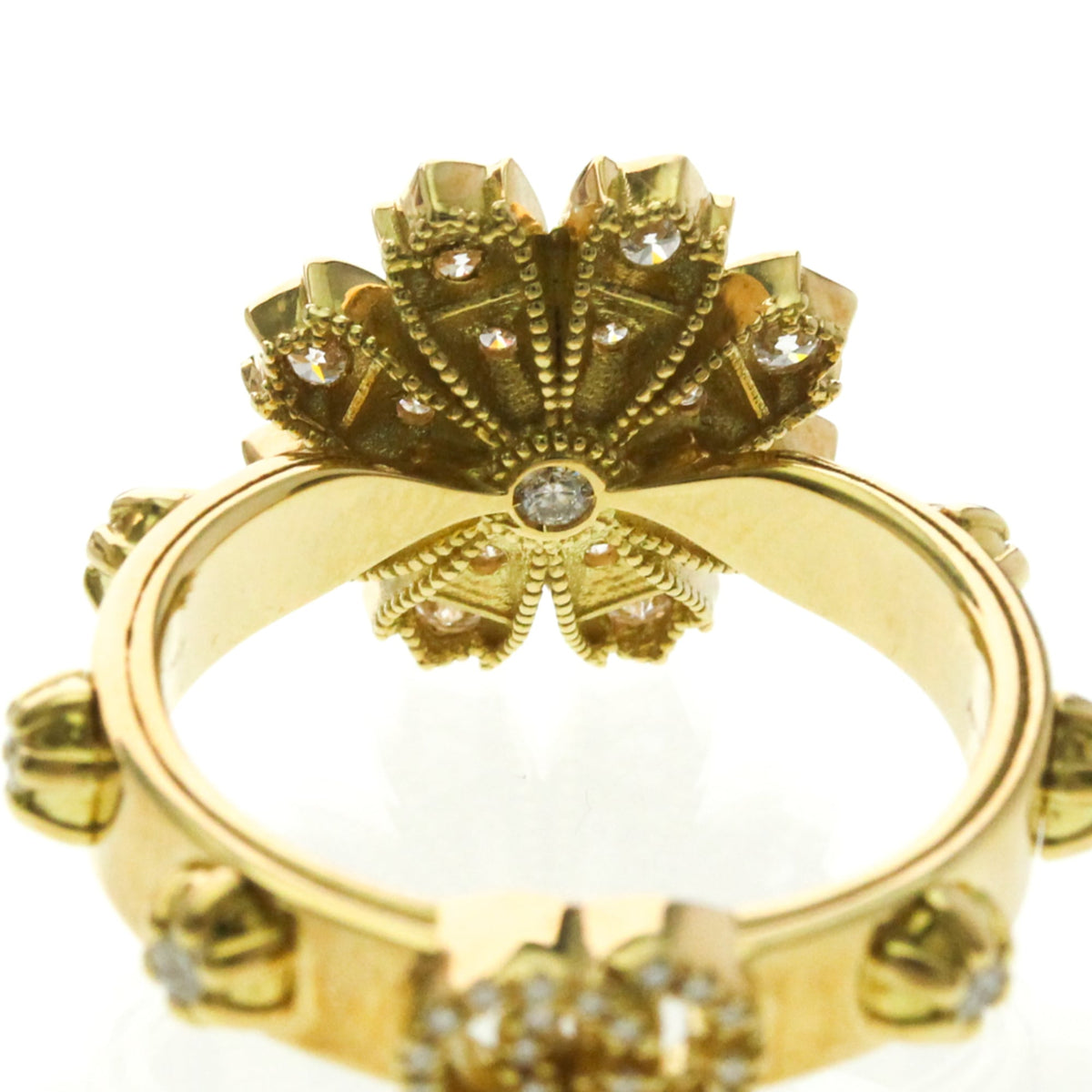 PRE-OWNED Gucci Flora Diamond · 18K Yellow Gold Size 6.75