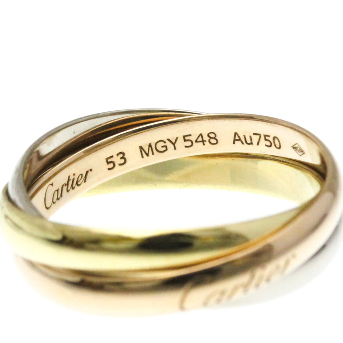 PRE-OWNED Cartier Trinity · Tri-Gold Size 6.25