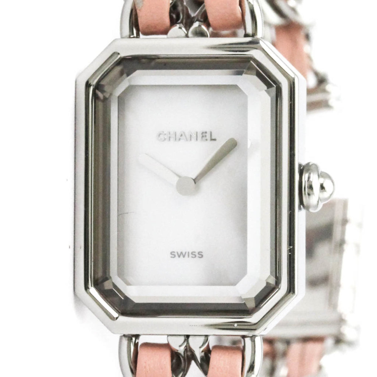 PRE-OWNED Chanel Premiere Lock · Steel · Mother-of-Pearl