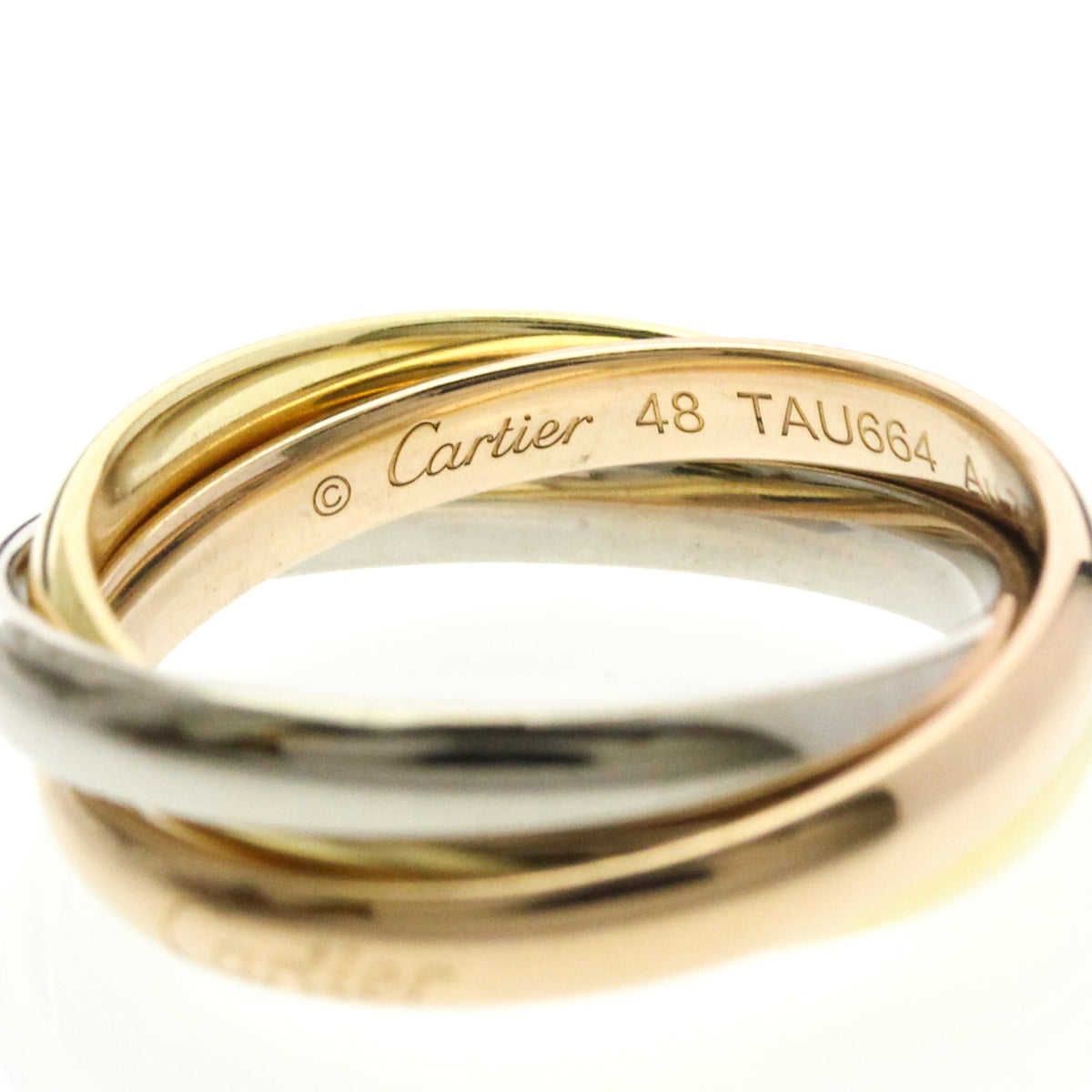 PRE-OWNED Cartier Trinity · Tri-Gold Size 4.5