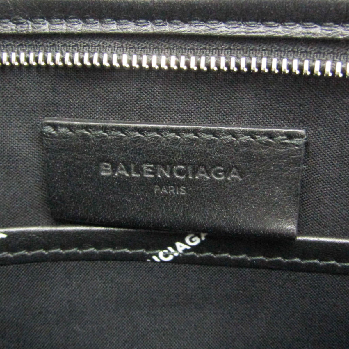 PRE-OWNED Balenciaga Logo Print Leather Clutch