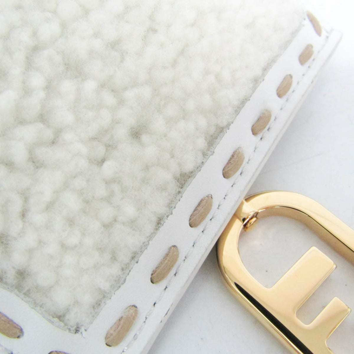 PRE-OWNED Fendi Logo Boa · Phone Pouch · Fur