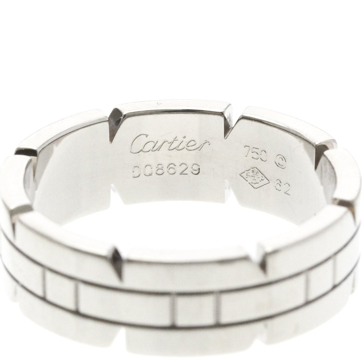 PRE-OWNED Cartier Tank Française · 18K White Gold Size 10