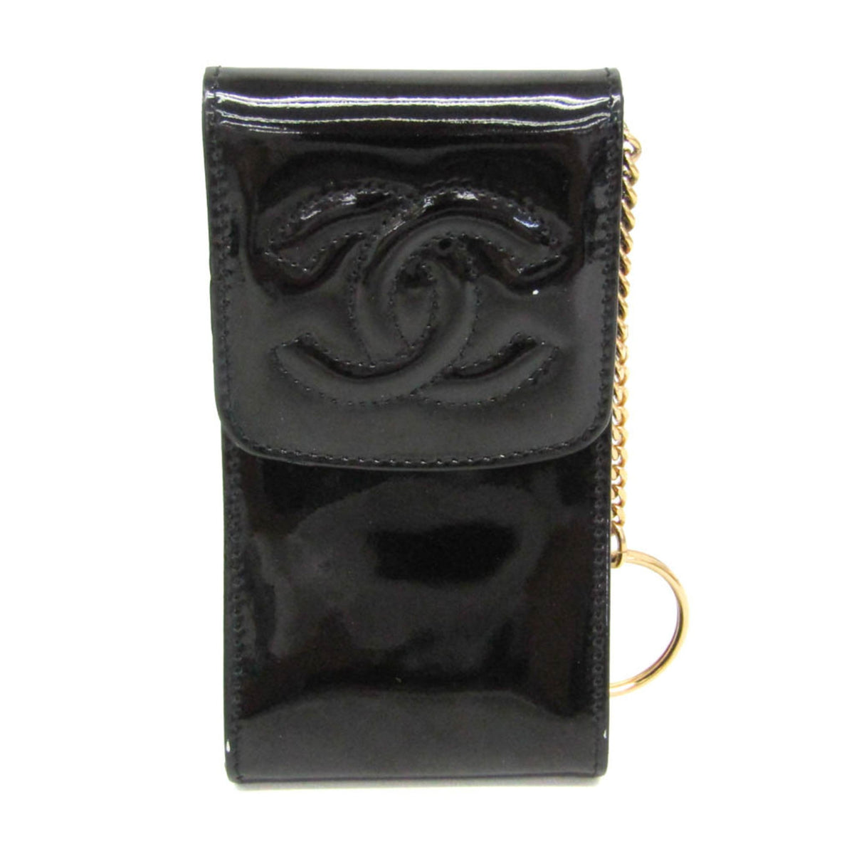 PRE-OWNED Chanel Mini Pouch · Enamel Leather · Keyring