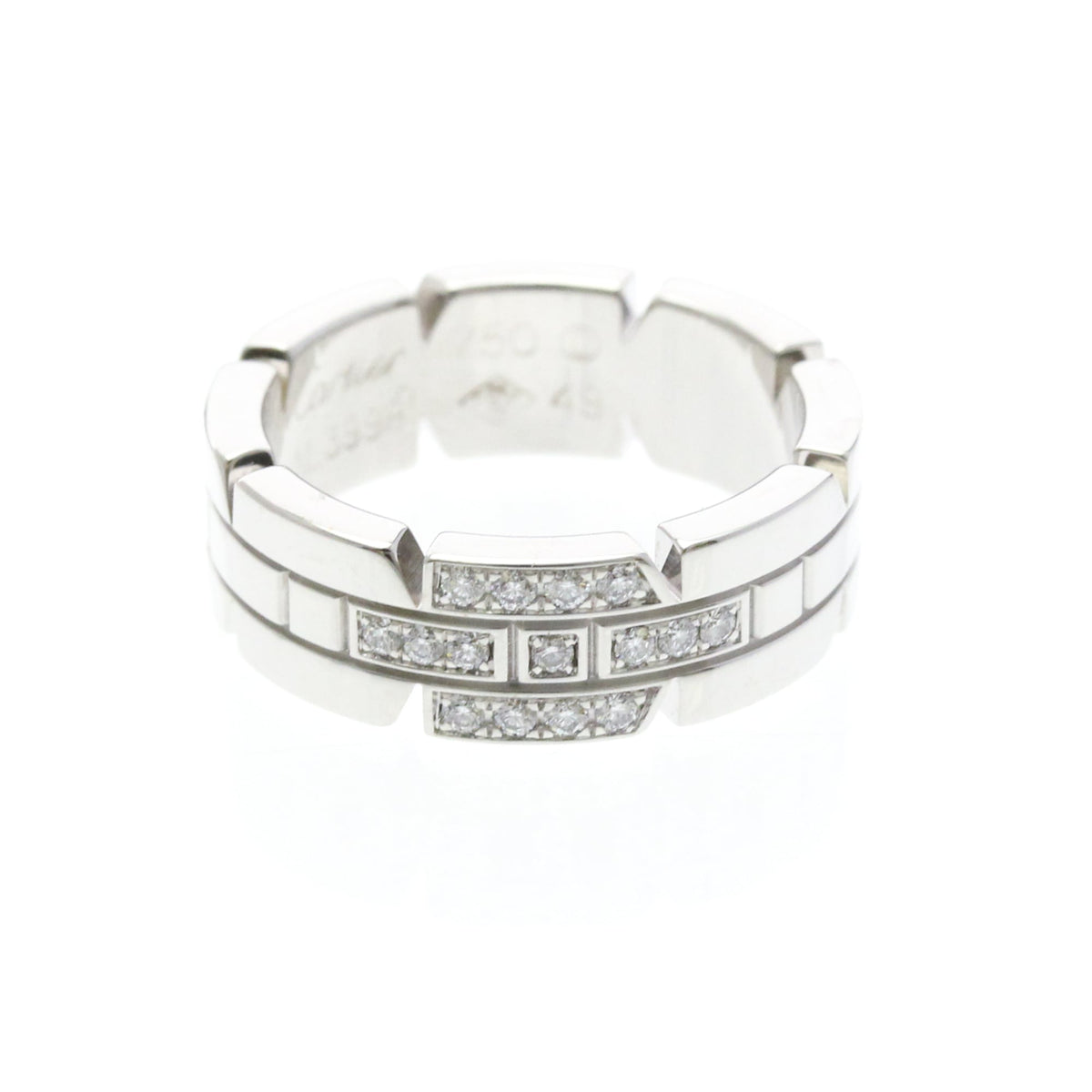 PRE-OWNED Cartier Tank Française · Diamond · White Gold Size 4.75