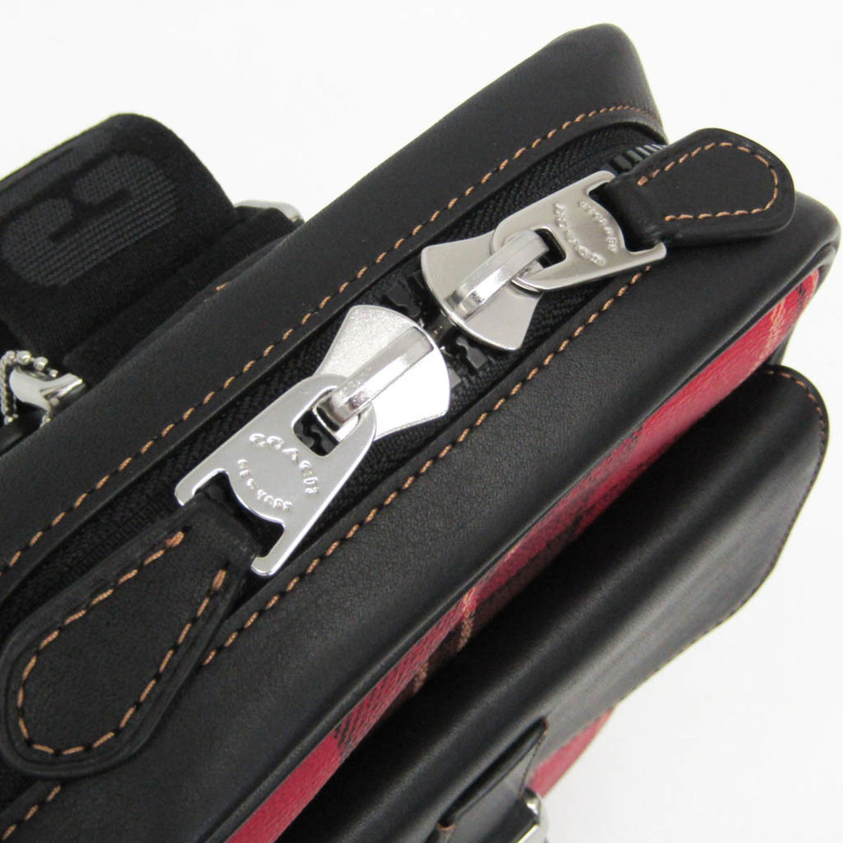 PRE-OWNED Coach Track Pack · Tartan Plaid · Leather