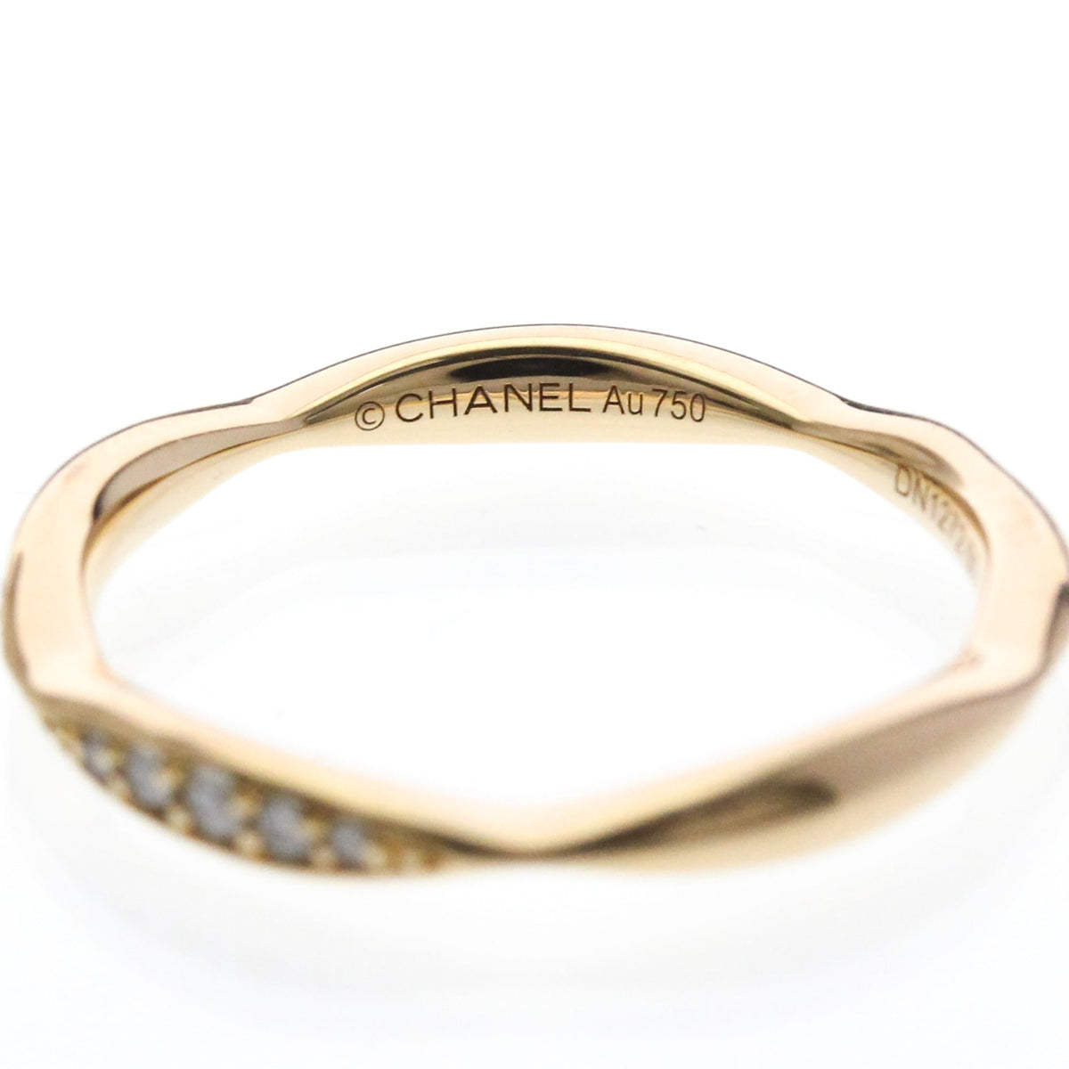 PRE-OWNED Chanel Camellia · Diamond · Rose Gold Size 5.25