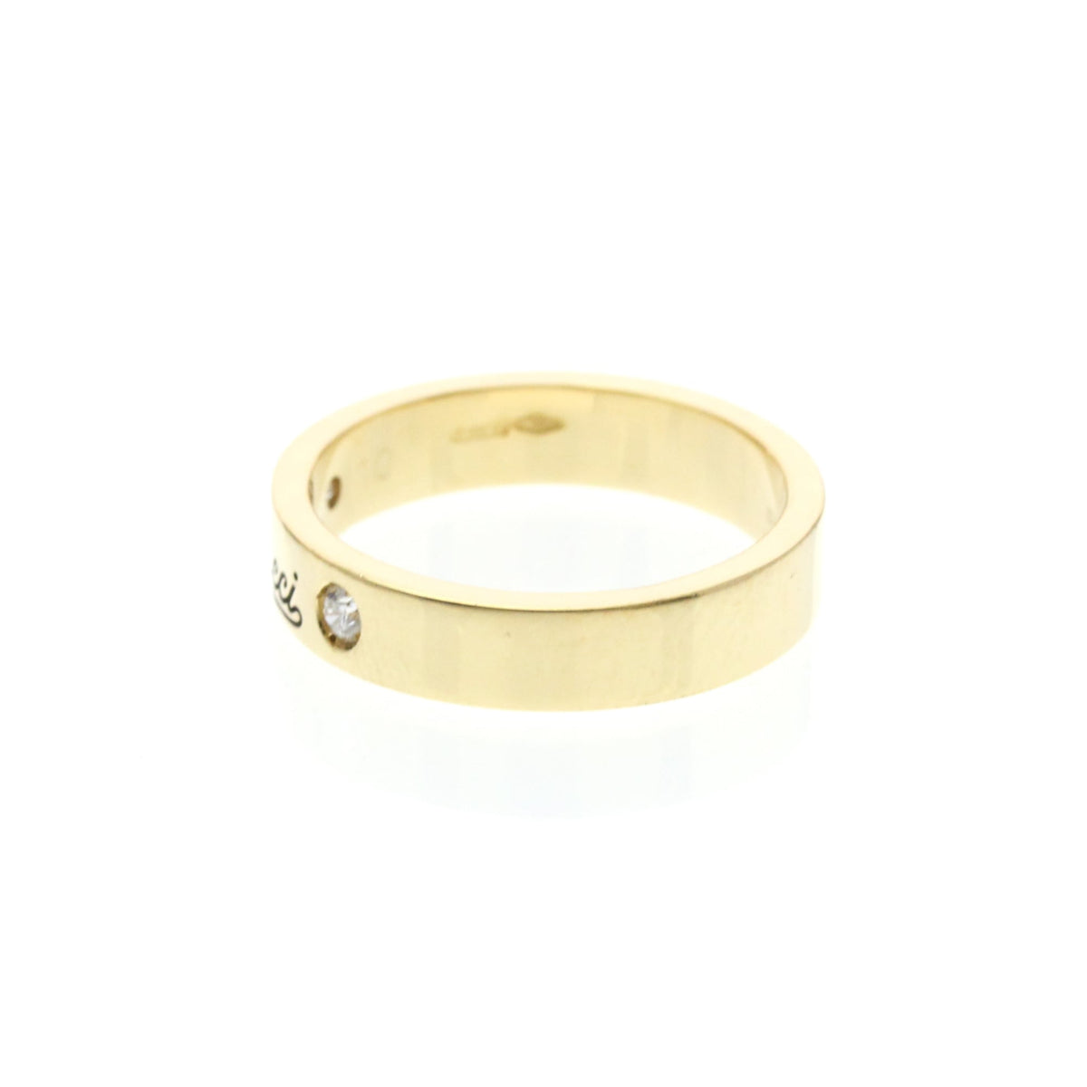 PRE-OWNED Gucci Icon · Diamond Band · 18K Yellow Gold Size 5.25