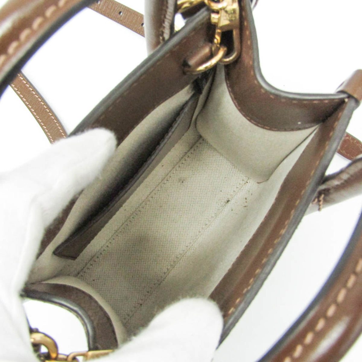 PRE-OWNED Gucci Interlocking G · GG Supreme · Leather