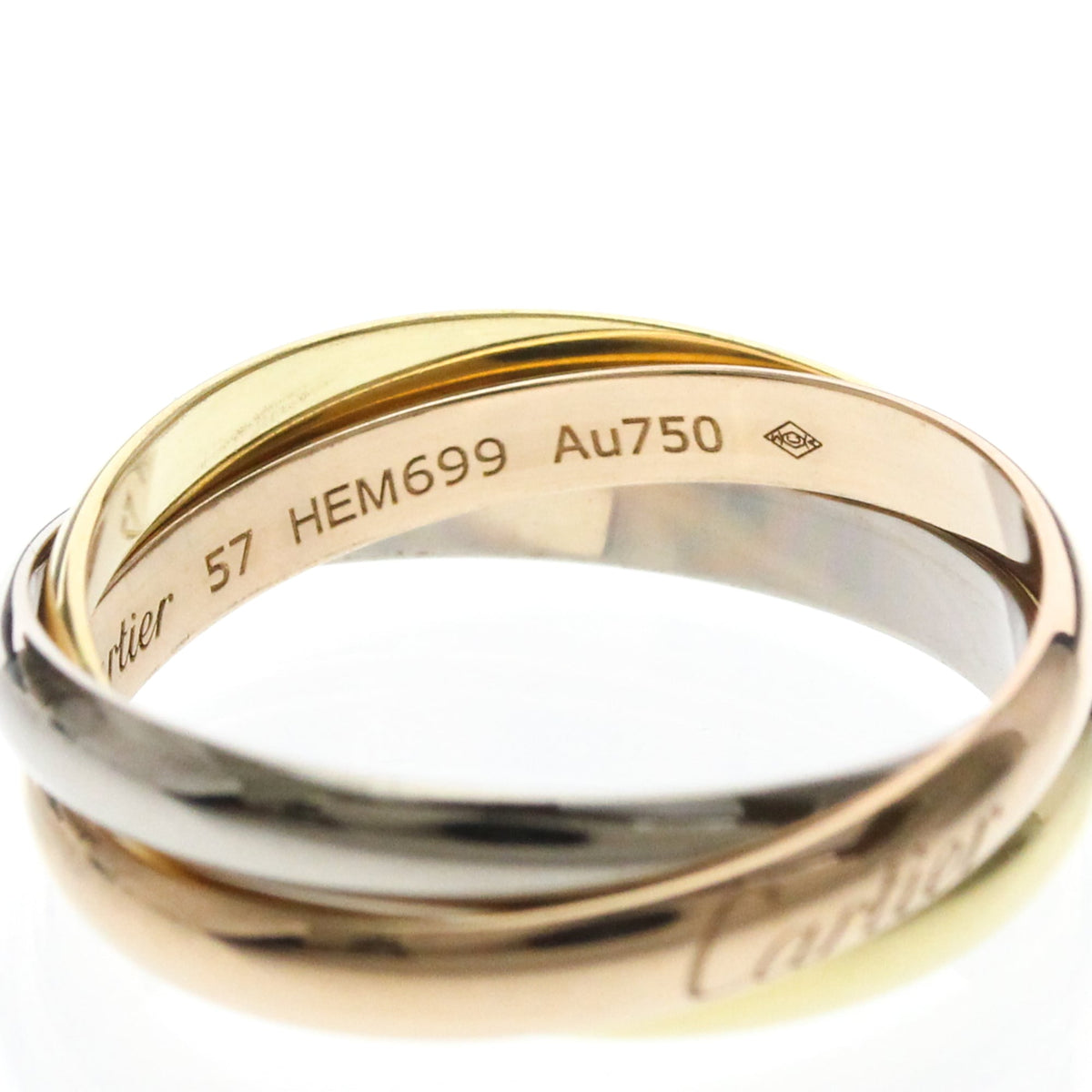 PRE-OWNED Cartier Trinity · Tri-Gold Size 8